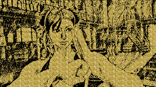 a black and gold drawing of a woman with a dragon behind her and the word ' samurai ' on the bottom