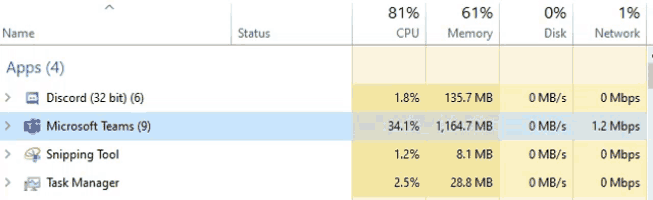 a screenshot of a computer screen showing the microsoft teams app
