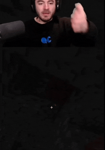 a man wearing headphones with the words that does n't do on the bottom