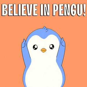 a cartoon penguin with the words believe in penguin