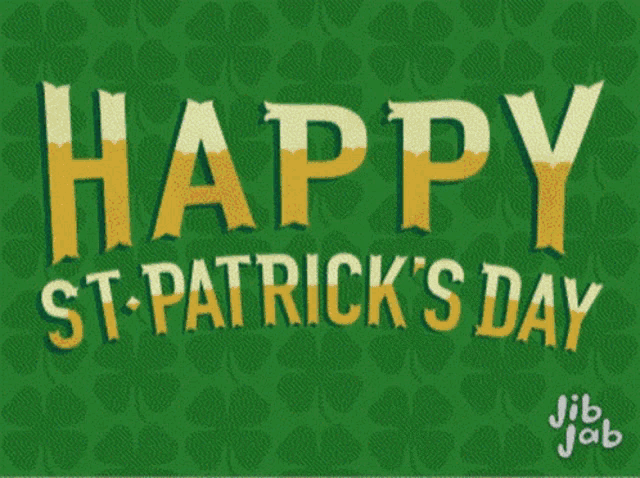 a happy st. patrick 's day greeting card with a leprechaun