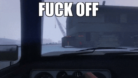 a screenshot of a video game with the words " fuck off "