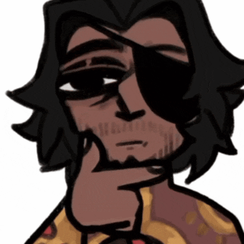 a cartoon drawing of a man wearing sunglasses with his hand on his chin