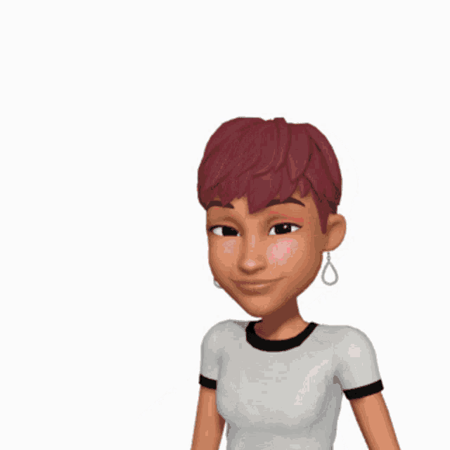 a cartoon girl giving an ok sign with a pink ok bubble coming out of her head