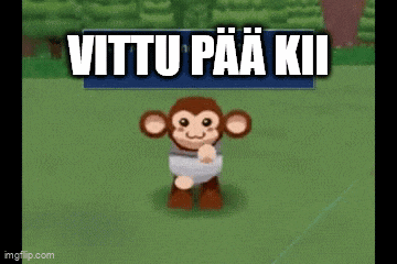 a cartoon monkey is walking on a grassy field with the words vittu paa kii in the background .