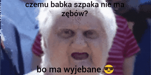 a picture of an elderly woman with foreign writing on it