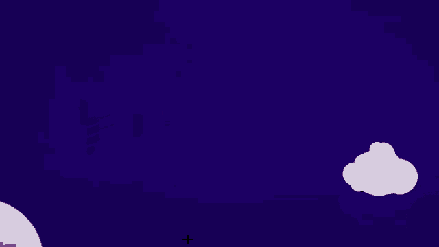 a blue background with white clouds and a red and white line