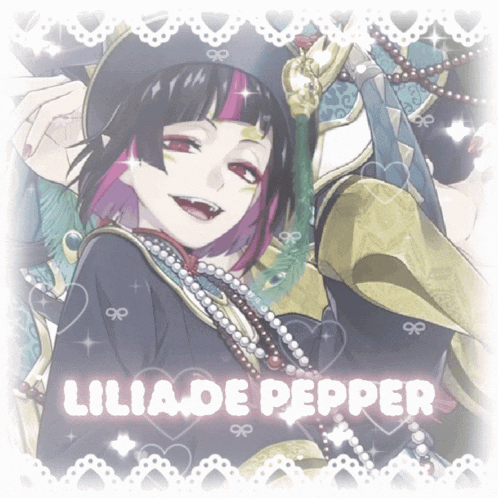 a drawing of a girl with the name liliade pepper