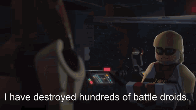 a cartoon character says " wont destroy you too " while holding a gun