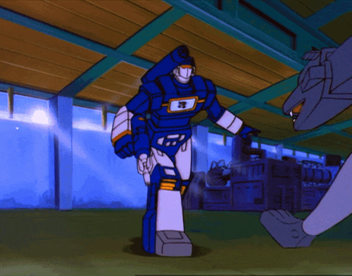 a cartoon drawing of a robot with the word transformers on its chest