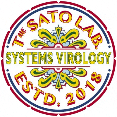 a colorful logo for the sato lab systems virology .