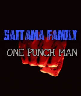 a poster for one punch man shows a fist with flames coming out of it