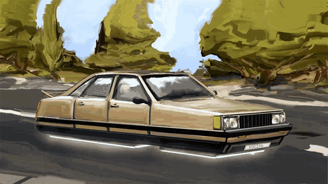 a drawing of a car with a license plate that says x002-hg