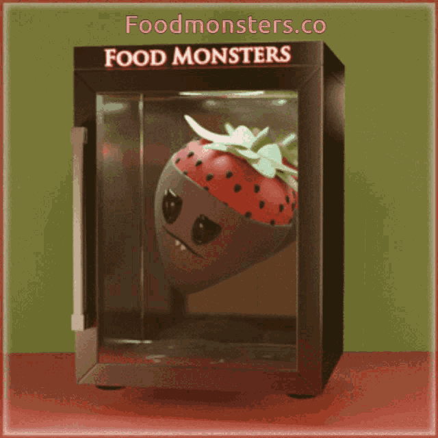 Foodmonster Strawberry GIF - Foodmonster Strawberry Valentines Day Funny GIFs