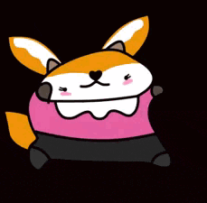 a cartoon of a fox wearing a pink shirt