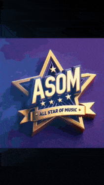 a logo for asom all star of music