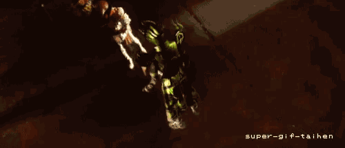 a super-gif-taihen animated image of a person flying