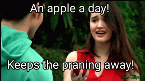 An Apple A Day Keeps Praning Away Funny Saying GIF - An Apple A Day Keeps Praning Away Funny Saying Laughtrip GIFs