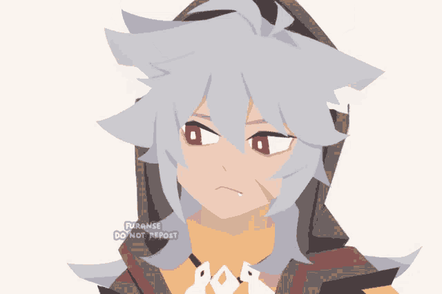 a drawing of a girl with a cat ear and the words " furanse do not repost " on the bottom