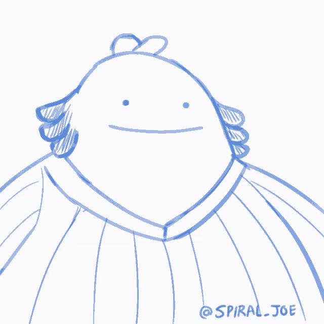 a drawing of a bird with the name spiral joe on the bottom right