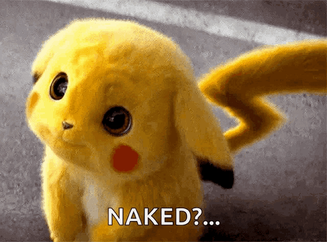 a stuffed animal with the words " naked " written on it