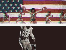 a man wearing a us jersey stands in front of a flag