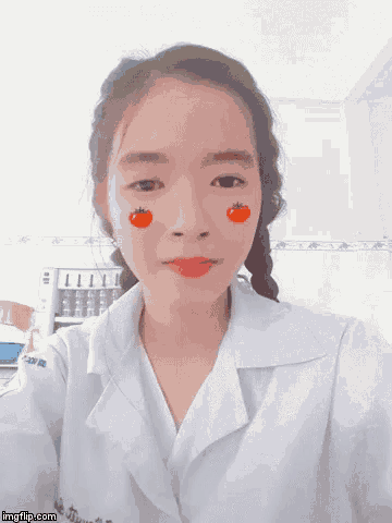 a girl with tomatoes on her face and the words imgflip.com on the bottom