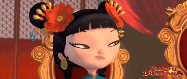 a poster for a movie called kung fu dynamite shows a cartoon character