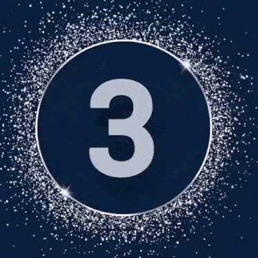 the number one is surrounded by a circle of glitter