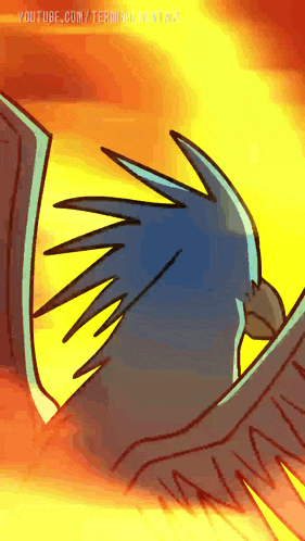 a drawing of a bird with the words youtube.com/terminal montage