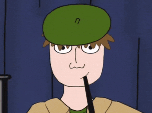 a cartoon of a man playing a bagpipe on stage
