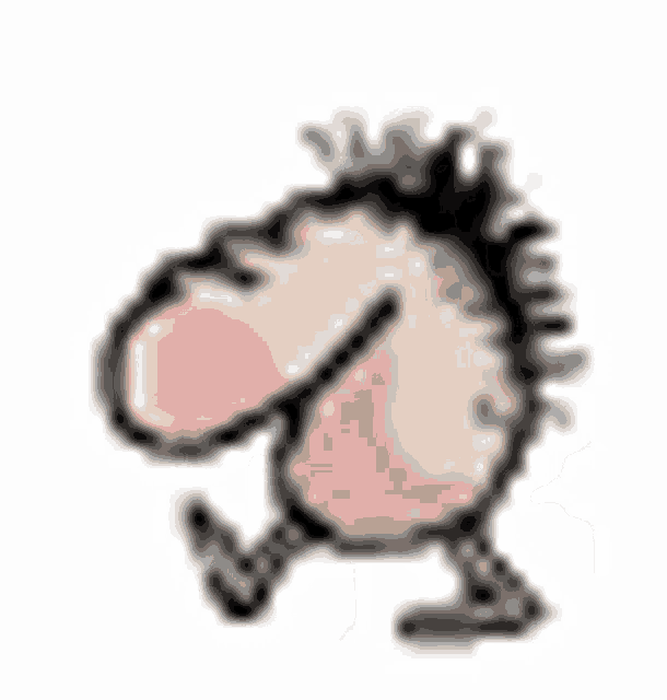 a cartoon of a sheep with a long tongue sticking out .