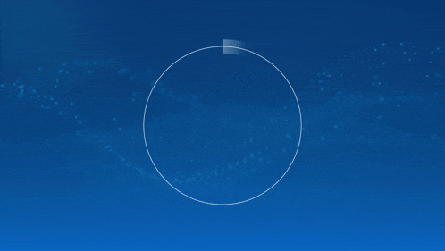 a blue background with a white circle in the middle of it