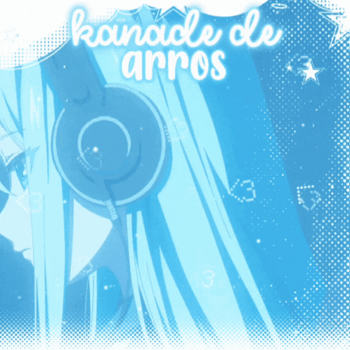 a picture of a girl wearing headphones and the words kanadle de arros
