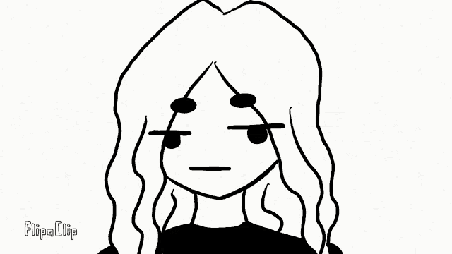 a black and white drawing of a person 's face with the word flipaclip written below it