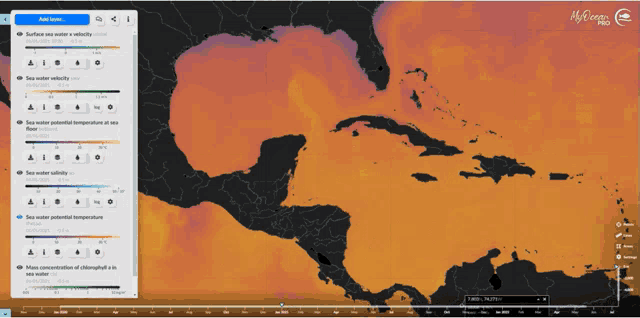 a computer screen shows a map of the caribbean islands