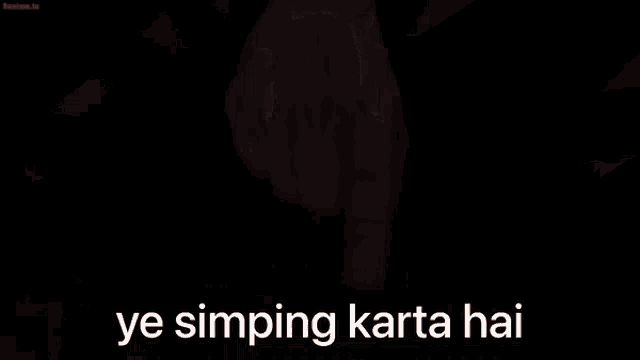 a girl is surrounded by fingers pointing at her and the words ye simping karta hai are below her