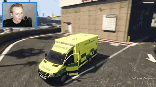 an ambulance with the word emergency on the front
