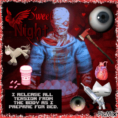 a picture of a zombie with the words sweet night