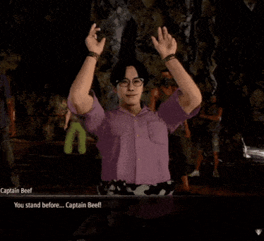 a video game character named captain beef says you stand before captain beef