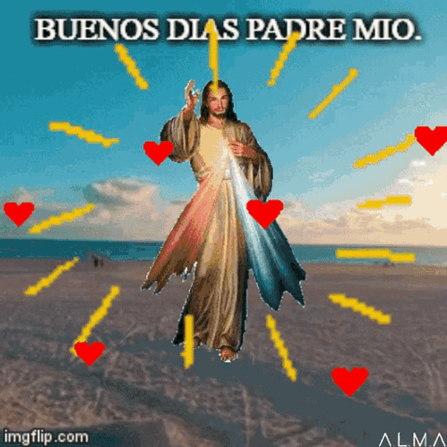 Padre Mio Buenos Dias Eres El Sol Jesus GIF - Padre Mio Buenos Dias Eres El Sol Jesus Heart GIFs
