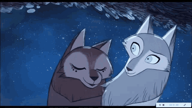 a cartoon of a wolf and a fox with the numbers 00 and 01 on the bottom