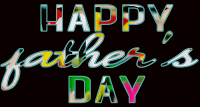 a happy father 's day greeting card with a black background