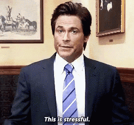 a man in a suit says this is stressful