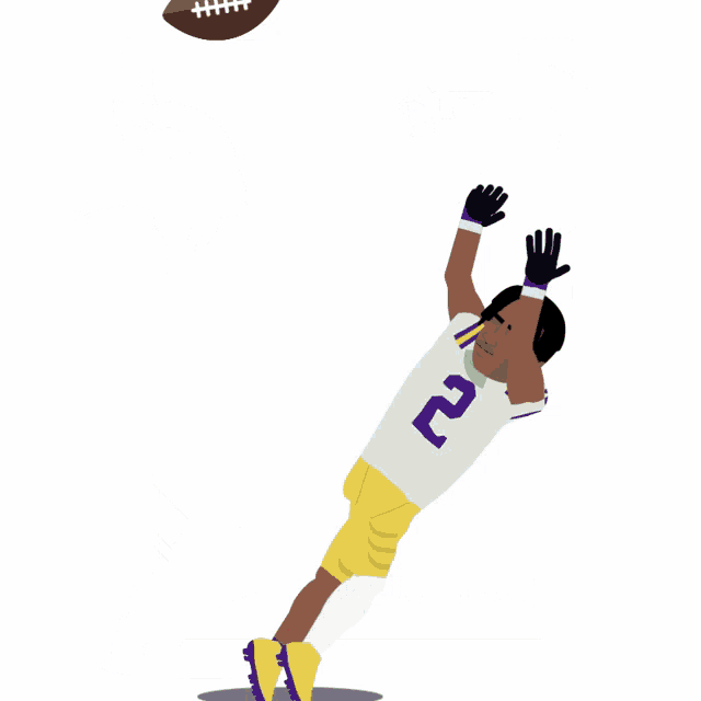 a cartoon of a football player with the name justin jefferson