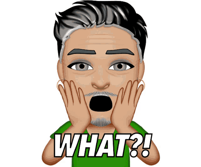 a man with a surprised look on his face is holding his hands to his face and says what ?!