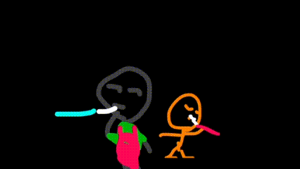 a happy birthday greeting card with stick figures