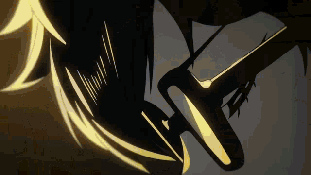 a close up of a person 's face with a sword in their mouth