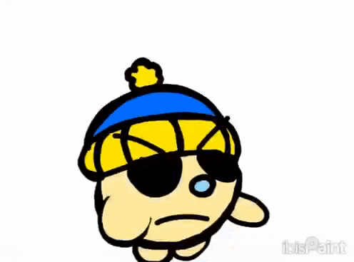 a cartoon dog wearing a hat and sunglasses is making a funny face .