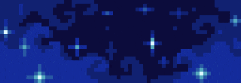 a pixel art of a dark blue background with stars
